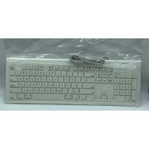 Macally 104 Key Full Size USB Keyboard For MAC & PC with‎ 15 Shortcut Keys MKEYE